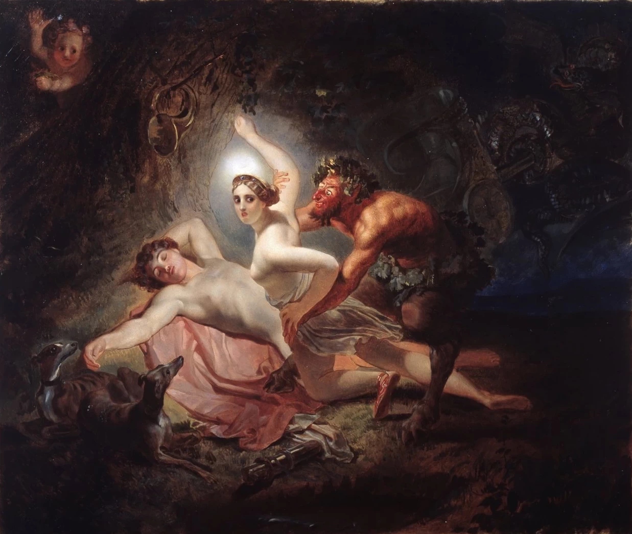 Diana, Endimione e un satiro